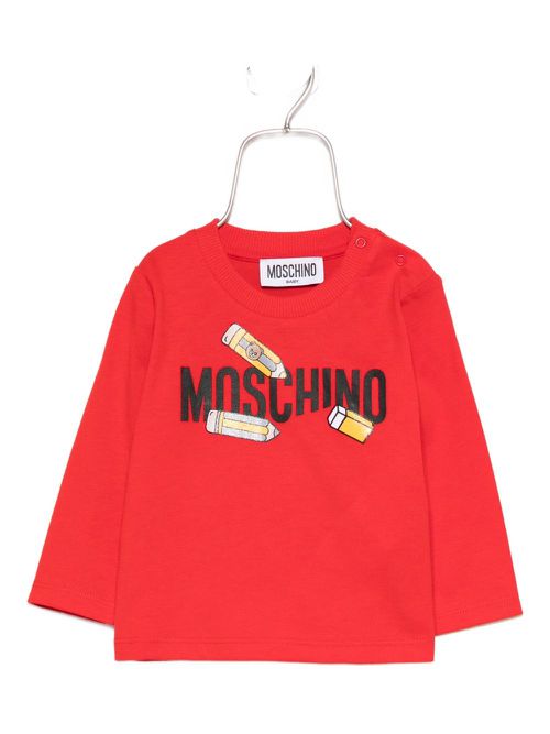 Pencil-print long-sleeve sweatshirt - Red
