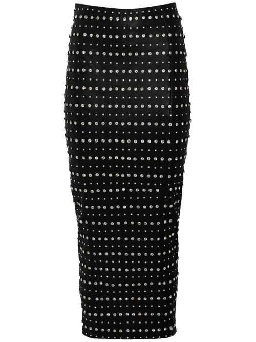 Whitley high-waist leather skirt - Black