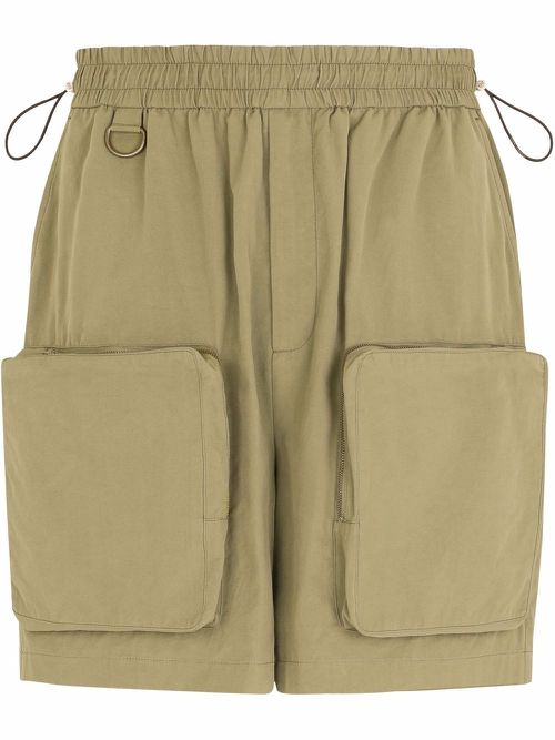 Drawstring cargo shorts - Green