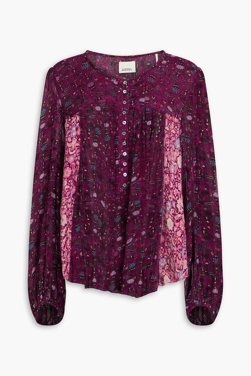Ametissae floral-print silk-crepon blouse - Purple - FR 40