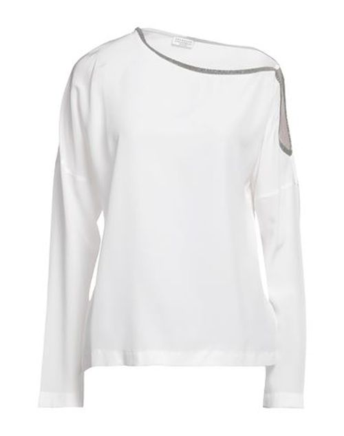 Brunello Cucinelli Woman Top White Size XL Silk, Brass