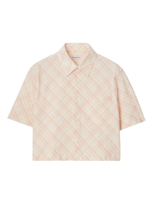 Check cotton shirt - Pink