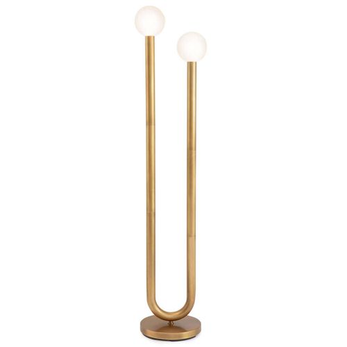 Natural Brass LED Floor Lamp from the Happy Collection