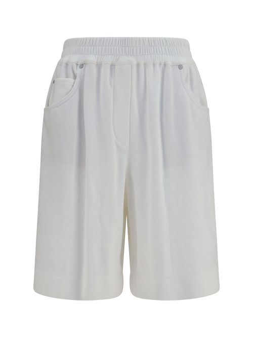 Cotton Piqué Bermuda Shorts — White