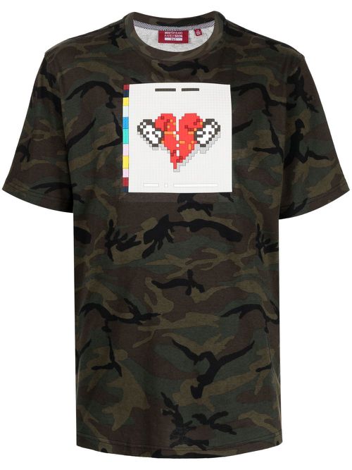 No More Heartbreaks camouflage-print T-Shirt - Green