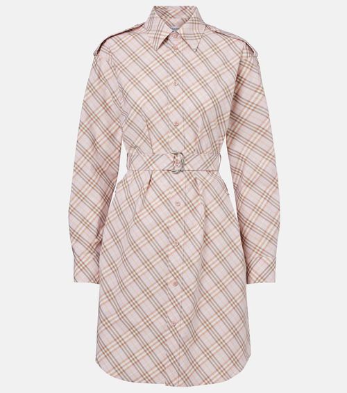Check cotton shirt dress