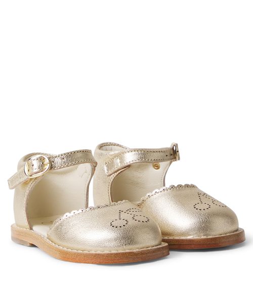 Baby Luna metallic leather sandals