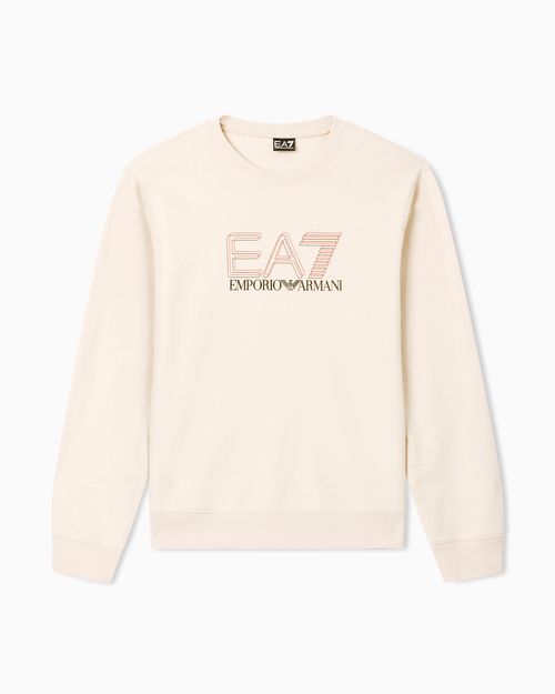 Visibility cotton zip-up sweatshirt with logo