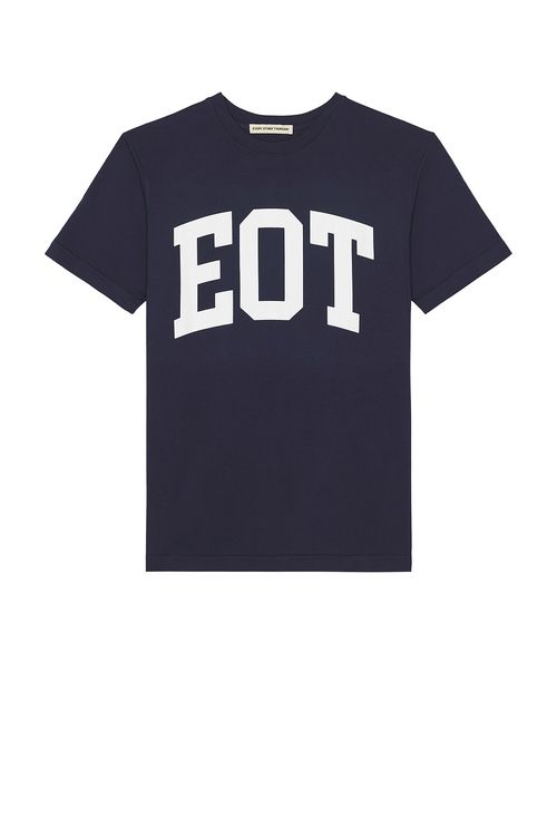 Every Other Thursday Garment Dyed Collegiate Logo Tee in Navy - Navy.  XL/1X also in L