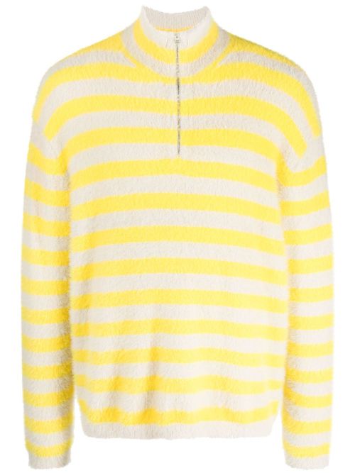 Bruched-effect striped jumper - Neutrals