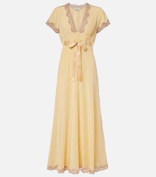 Marlice lace-trimmed silk maxi dress