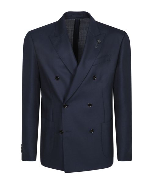 Virgin wool double-breasted blazer