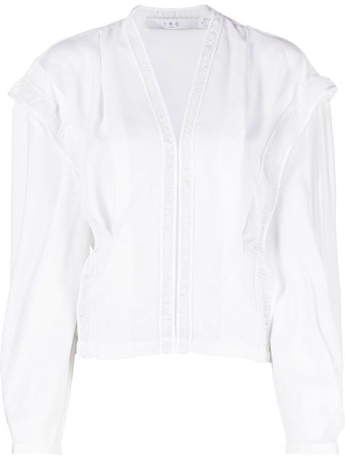 Elea lace-detail V-neck blouse - White