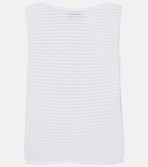 Crochet cotton-blend top