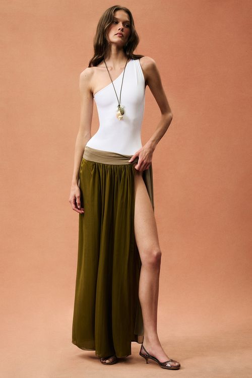 Burc Akyol for FWRD Gitane Chiffon Skirt in Brown