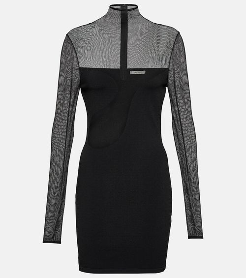 Mesh and jersey minidress