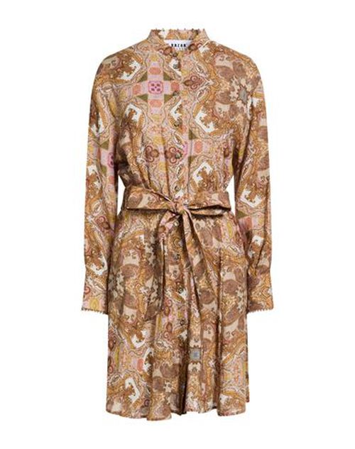 Woman Mini dress Khaki Size 10 Linen