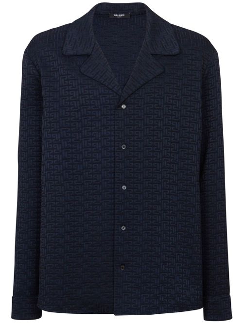 PB Labyrinth-jacquard pyjama shirt - Blue