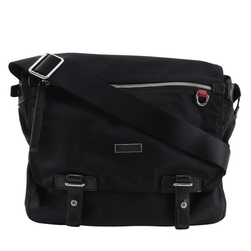 Tumi Black Nylon Messenger Bag Shoulder Bag Pre-Owned
