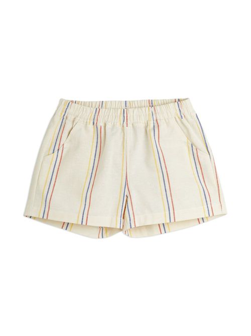 Striped elasticated-waist shorts - Neutrals