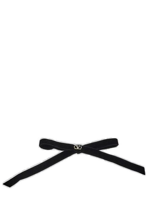 VALENTINO VLogo シグネチャー ボウ ヘアクリップ Vロゴ シグネチャー ベルベット ボウ ヘアクリップ for