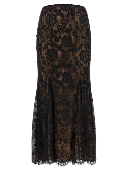 Black Lace Midi Skirt
