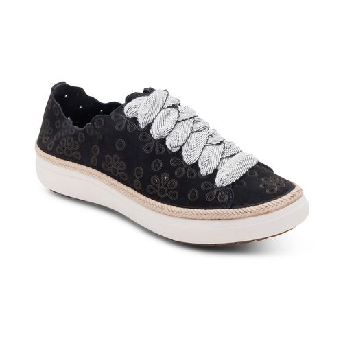 Charlotte Lace-Up Sneaker - Black Nubuck
