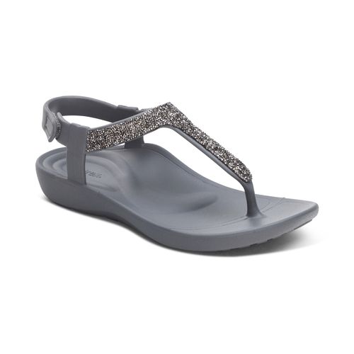Skyler Thong Sandal - Pewter Embellished
