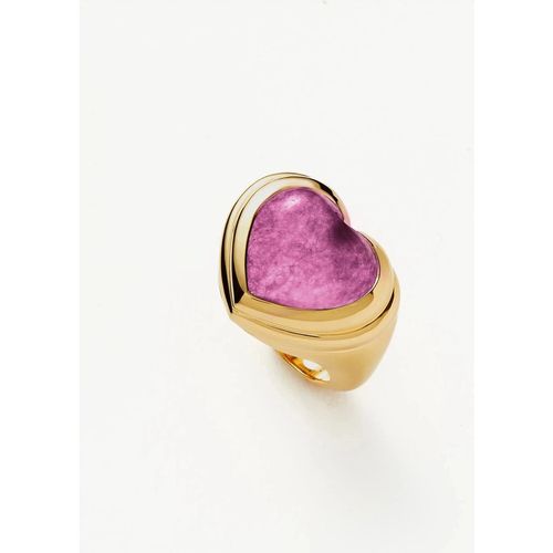 Jelly Heart Gemstone Ring | Gold Plated/Purple Quartz