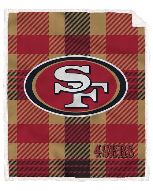San Francisco 49Ers Nfl Team Classic Plaid Sherpa Blanket