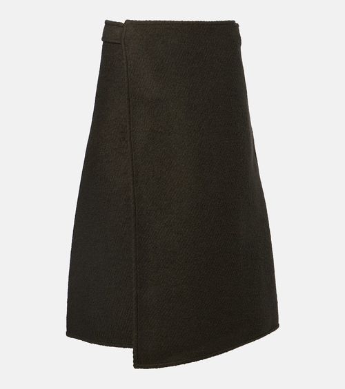 Bodhi wool-blend bouclé twill wrap skirt