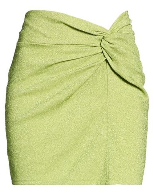 Woman Mini skirt Lime green Size L Viscose, Polyester, Polyamide, Elastane