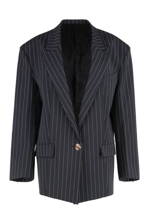 Pin-Striped Blazer — Navy
