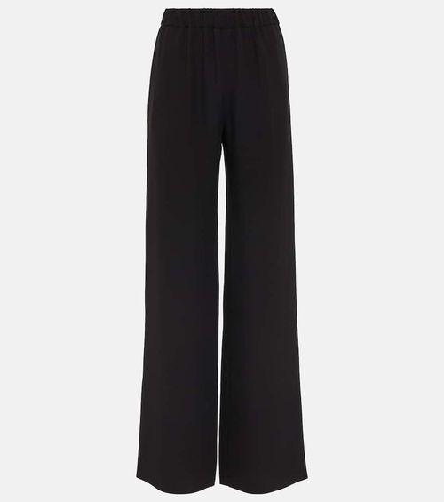 Mid-rise silk wide-leg pants
