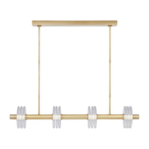 Natural Brass LED Linear Chandelier from the Laurel Collection