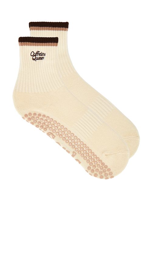 Souls. Caffeine Queen Socks in Cream. M/L. Also in