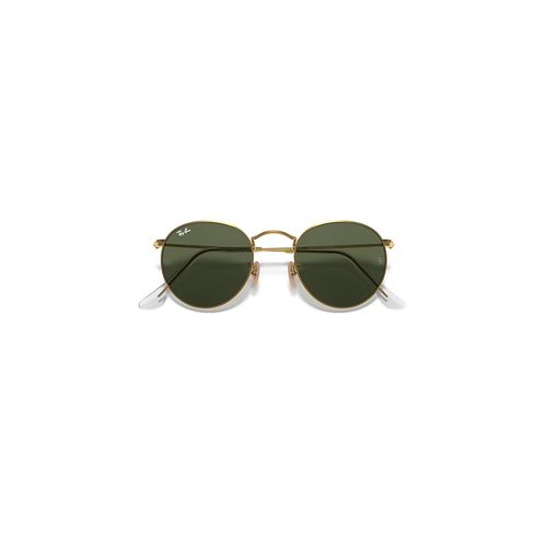 Ray-Ban Round Flat Lenses Sunglasses Arista Gold Frame Green Lenses 50-21