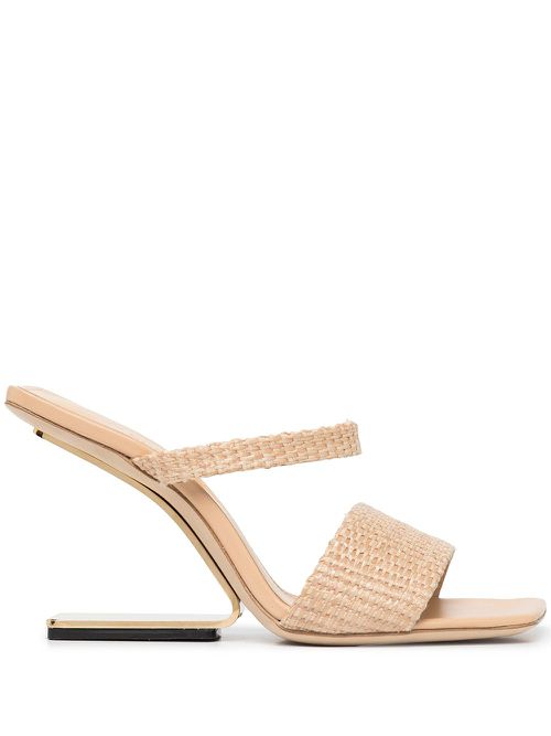 Rene 100mm geometric-heel sandals - Neutrals