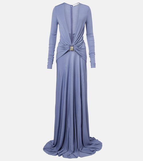 Bezel Quartz embellished maxi dress