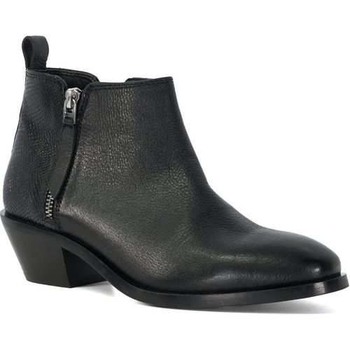 Dune London Womens Ladies Pear - Stacked Heel Suede Boots - Black material_Suede