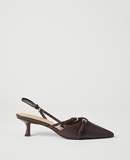 Ann Taylor Strappy Leather Slingback Pump