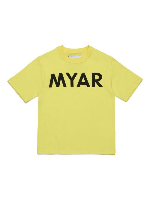 MYAR KIDS logo-print T-shirt - Yellow