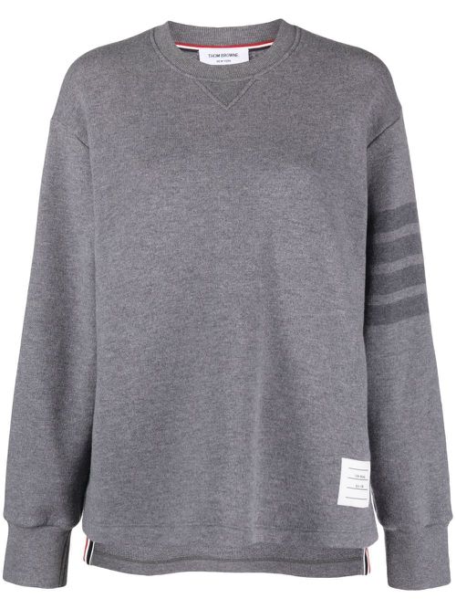 Stripe-detail knit jumper - Grey