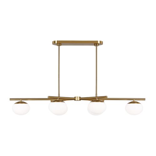 Visual Comfort Studio Lune 6-Light Chandelier in Burnished Brass by Ellen Degenere