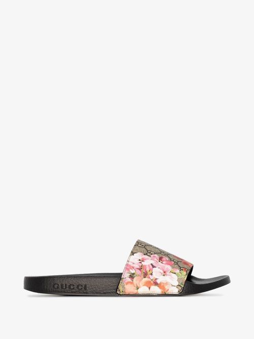 Multicoloured Blooms Floral Slides - Women's - Canvas/Rubber