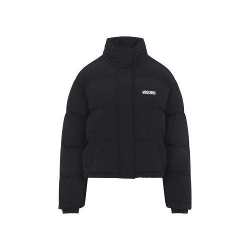 Black Logo Turtle Neck Jacket