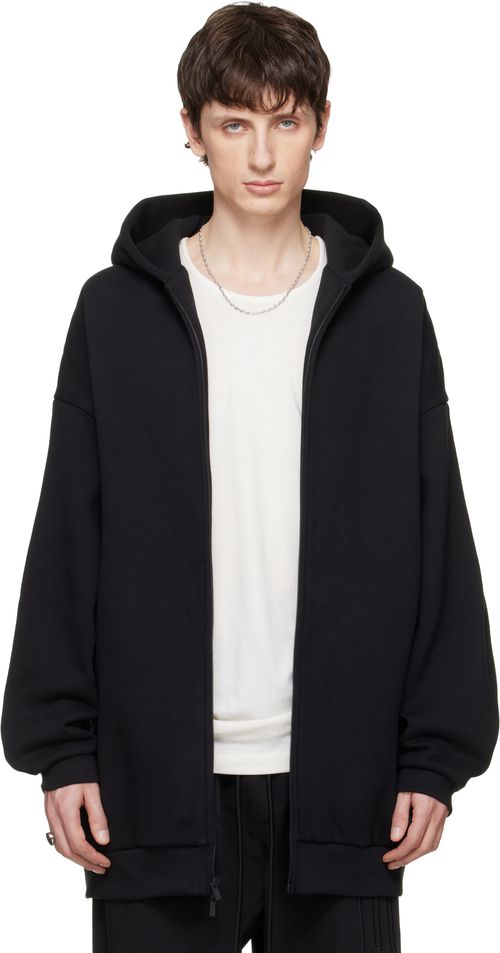 Black 'Property' Lounge Long Zip Hoodie