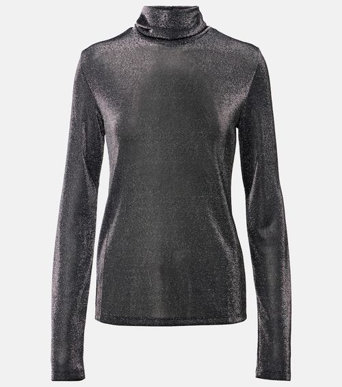 Jadia jersey lamé turtleneck top
