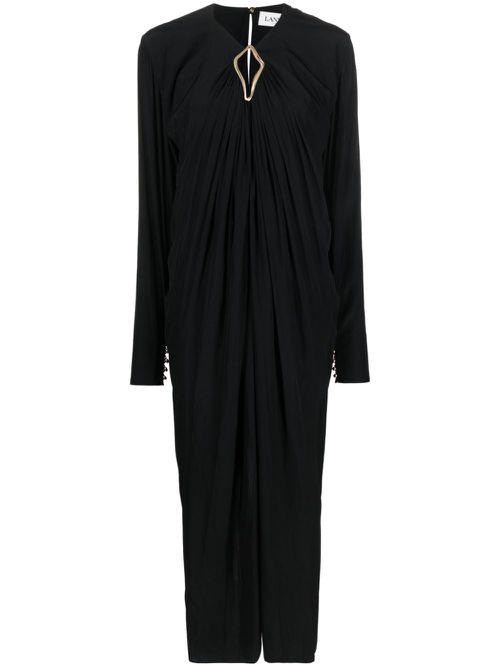 Draped midi dress - Black