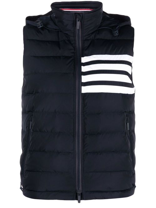4-Bar Stripe down-filled padded vest - Blue